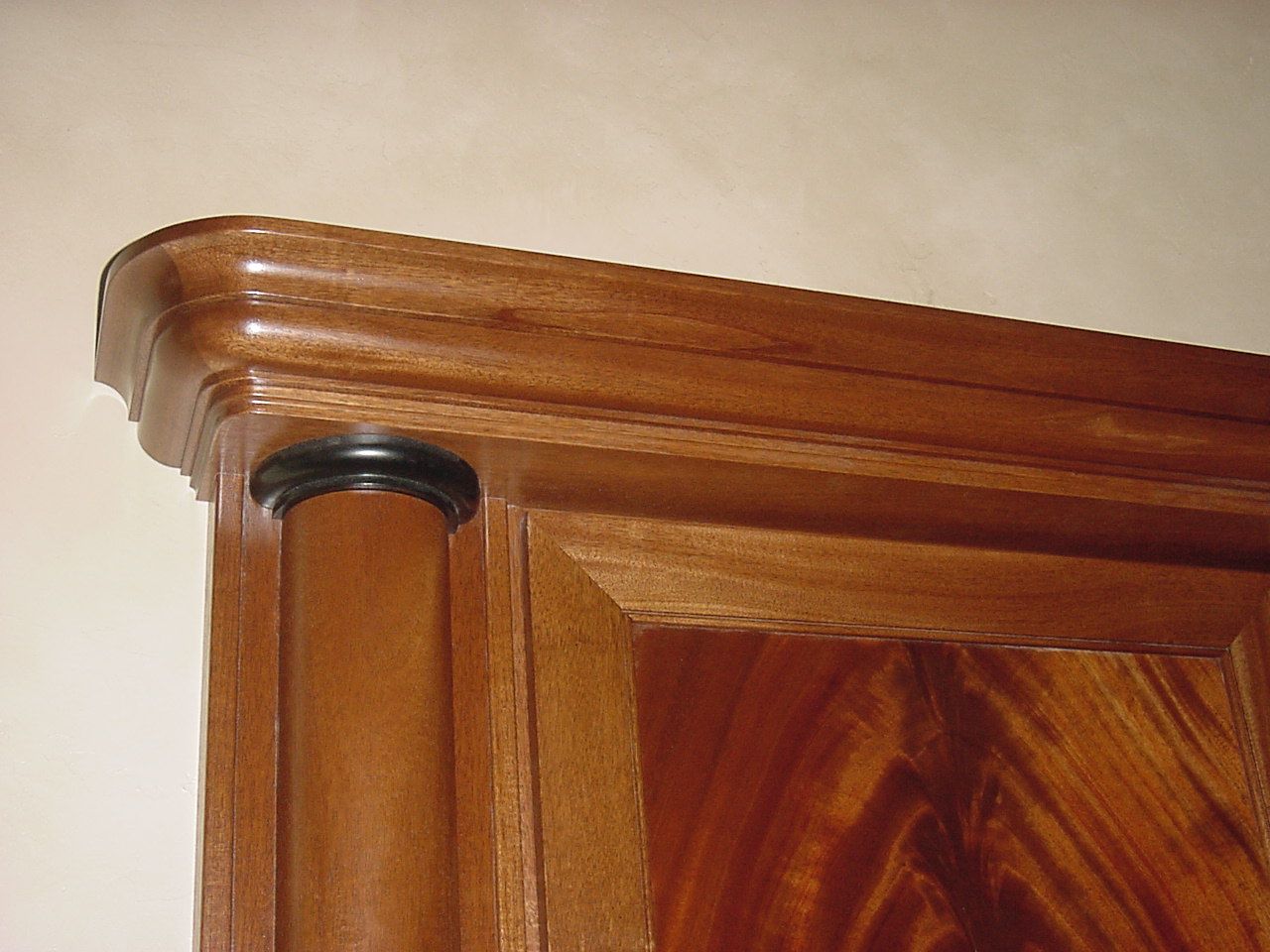 Cabinet top, crown, and column capital finished.