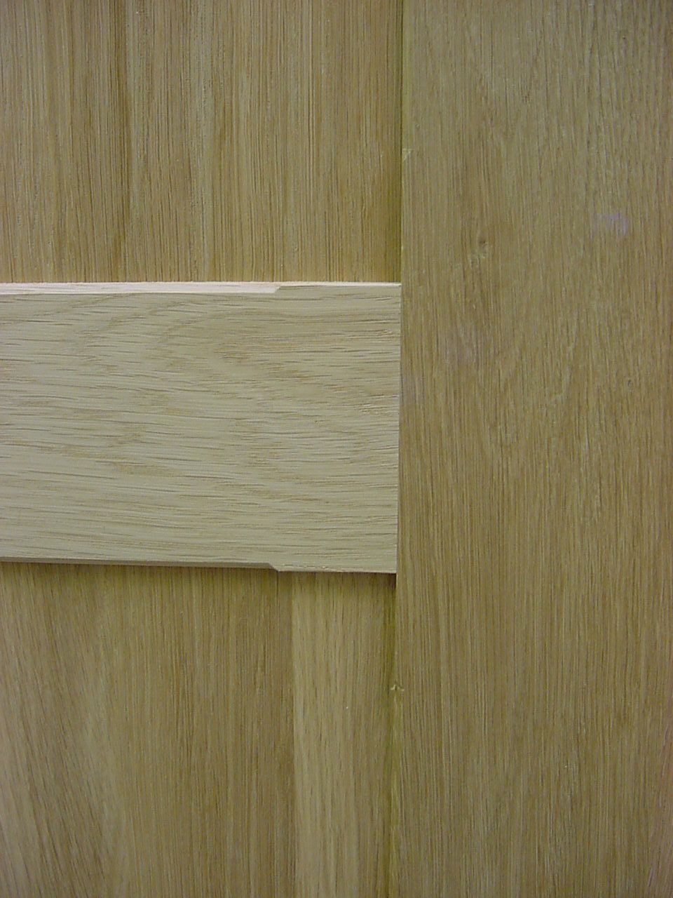 Close op detail of hand cut stopped chamfer.